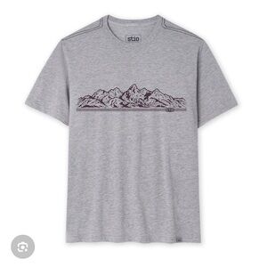Stio Heather Gray Mountain Print Tee